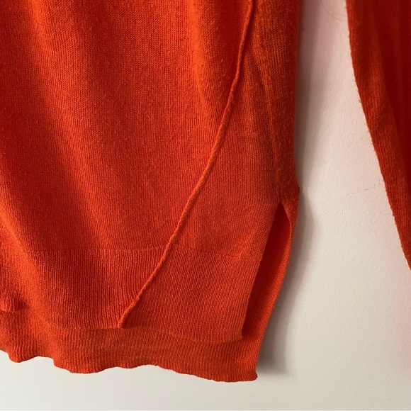 zara fine knit long sleeve sweater, soft sweater, rust, fall sweater, orange top - Picture 3 of 7